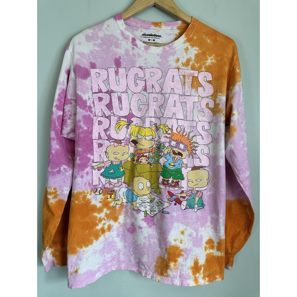 Nickelodeon Women's Long Sleeve Rugrats Tie-Dye Shirt Size Medium